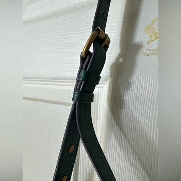 American Leather & Co Green Crossbody Bag Genuine Leather Excellent Condition - Picture 7 of 15